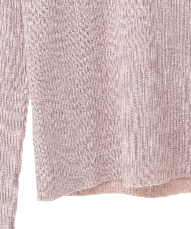 earth music&ecology レーシーハイネックリブプルオーバー Pink Beige