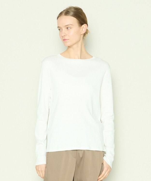 JOSEPH 【洗える】クリーミーリブ　ロングスリーブトップス White