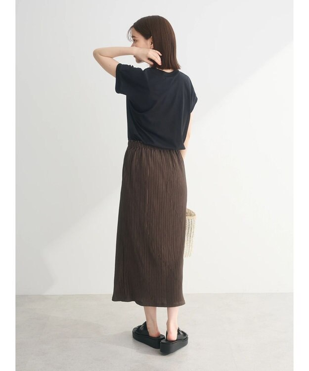 Green Parks プリーツドッキングフレンチワンピース Khaki