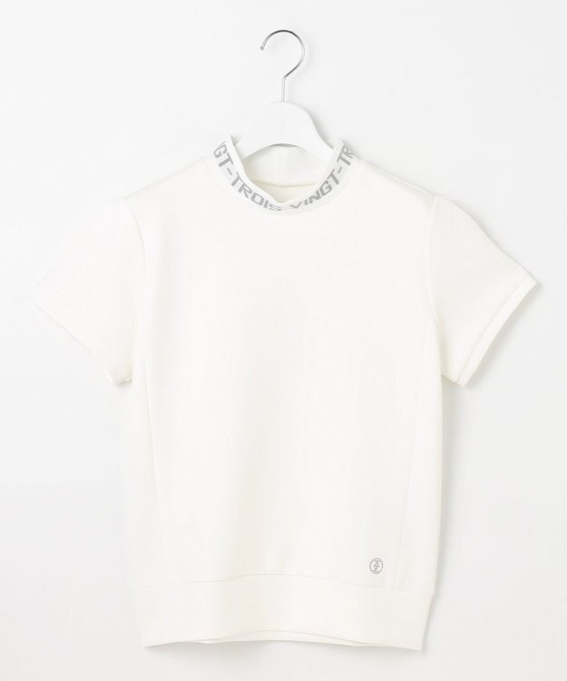 23区GOLF 【WOMEN】ライトダンボール ロゴリブモックネック ホワイト系