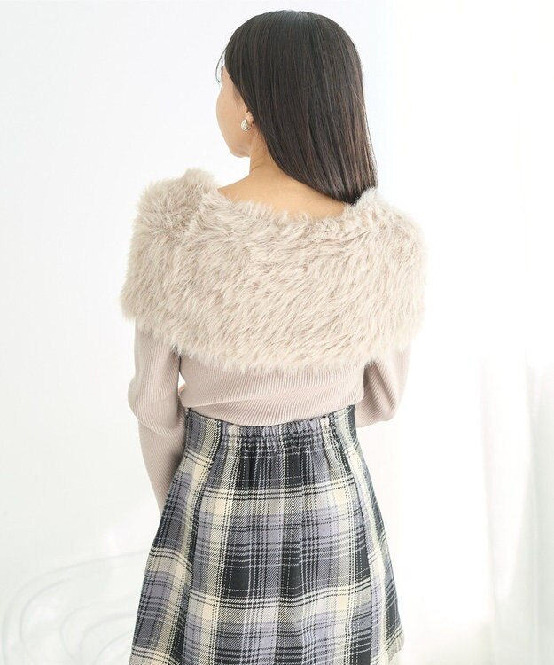 earth music&ecology ＳＥＴ２点ケープ＋リブニットプルオーバー Beige