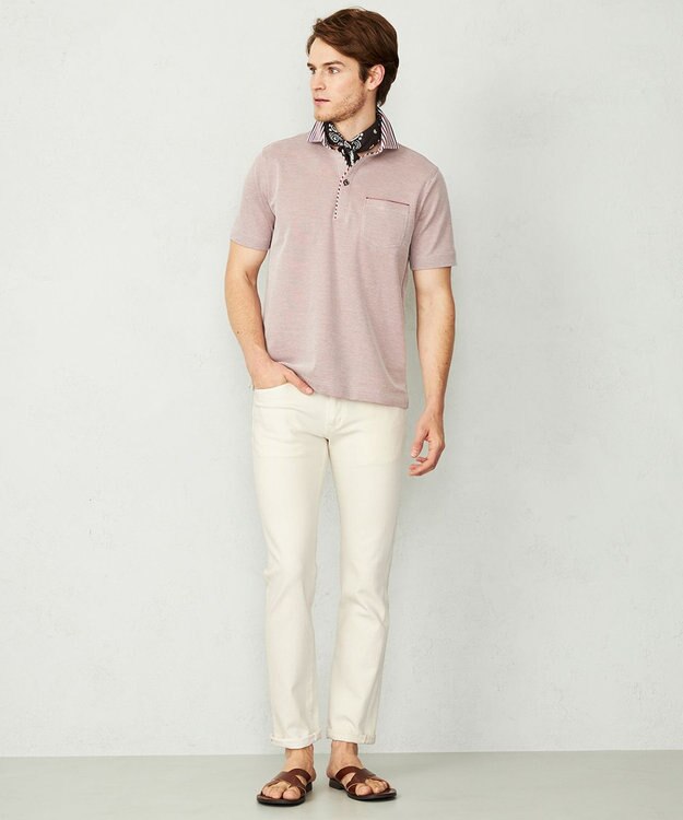 JOSEPH ABBOUD 【キングサイズ・オーガニックコットン】クールダディ ポロシャツ レッド系