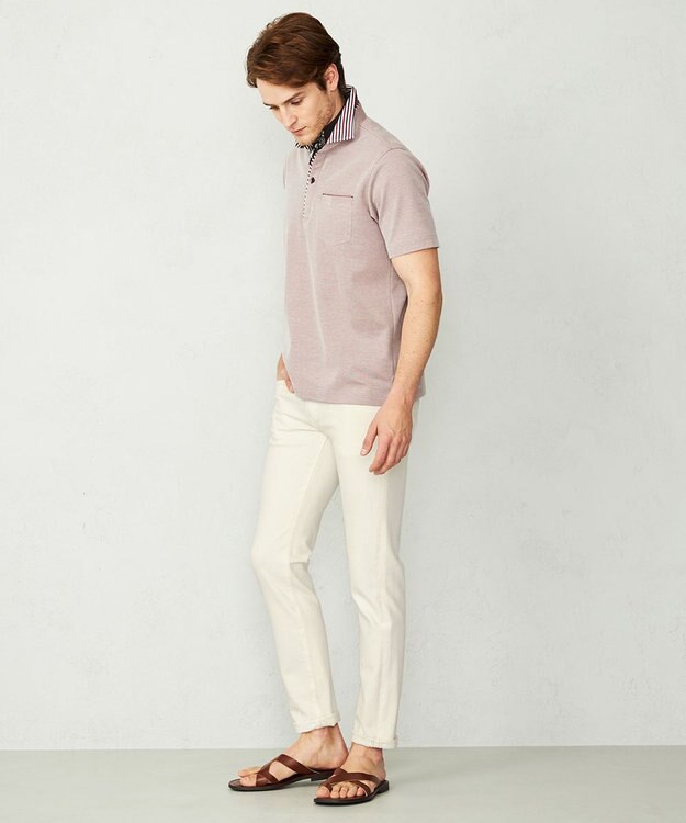 JOSEPH ABBOUD 【キングサイズ・オーガニックコットン】クールダディ ポロシャツ レッド系