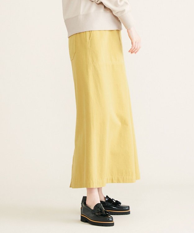 SHARE PARK LADIES 【洗える】モールスキンスカート イエロー系