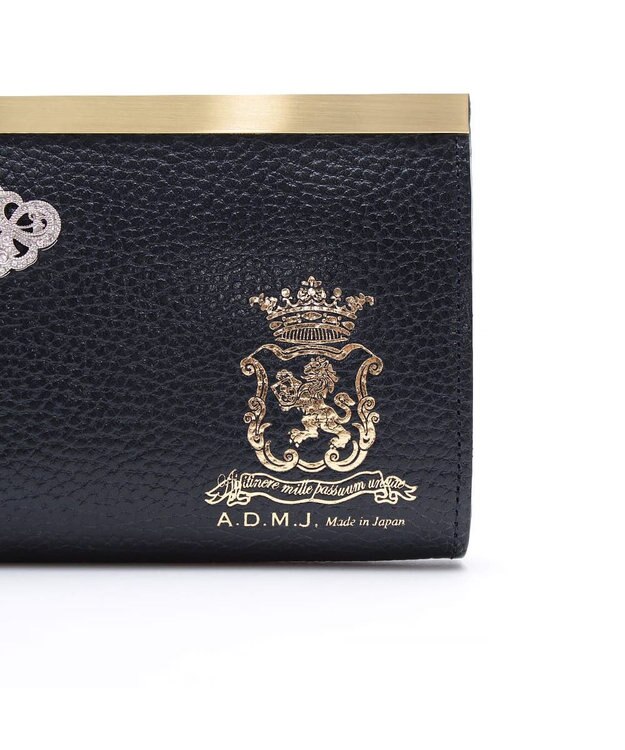 A.D.M.J. 【牛革】アールデコガマグチウォレット NAVY
