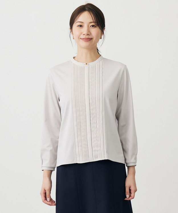 J.PRESS LADIES L プレーティングジャージー カットソー グレージュ系