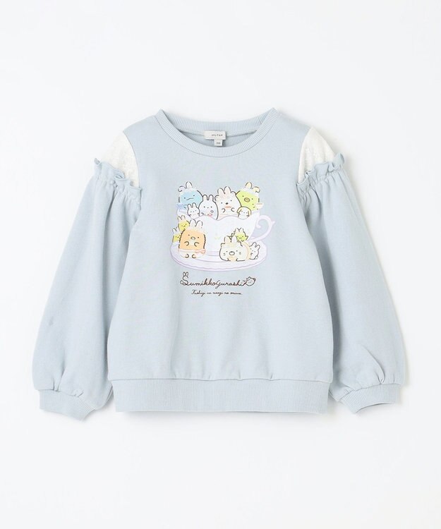 ANY KIDS 【すみっコぐらし】レイヤード 風 トレーナー ペールサックス