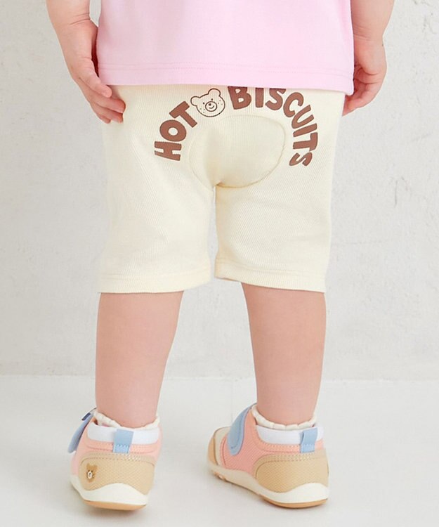 MIKI HOUSE HOT BISCUITS 【70-100cm】ロゴシリーズ 6分丈ハーフパンツ アイボリー