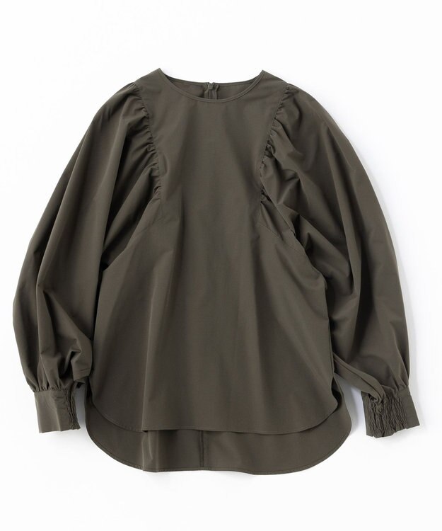 UNFILO 【撥水/軽量/ストレッチ】MOVE TEX ボリュームスリーブブラウス カーキ