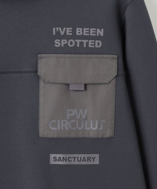 PW CIRCULUS 【MEN】ポケット 長袖 モックネック シャツ グレー系