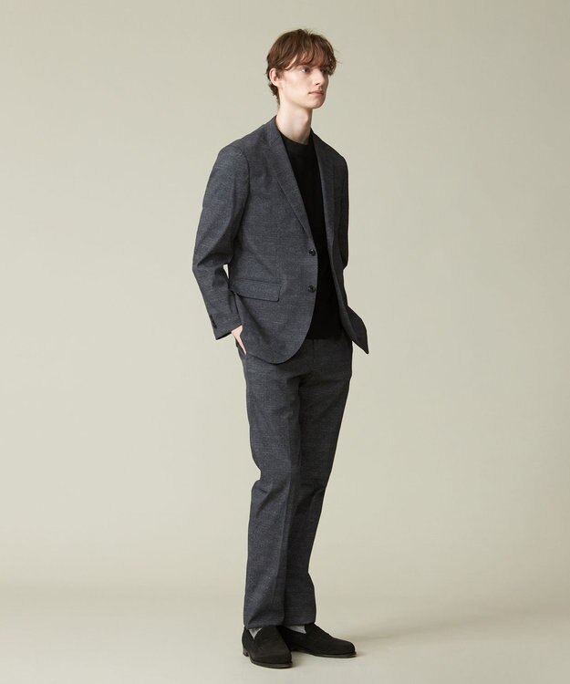 J.PRESS MEN 感動！？上品な見た目に着心地抜群なセットアップ【MECHANICAL】【超軽量 / 清涼感 / 洗える】 ハイパワーストレッチ リネンルックジャケット グレー系
