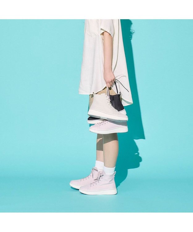 ing <ing>【レイン対応】ハイカット厚底スニーカー ピンク