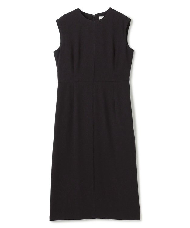 BEIGE， 【洗える・L-size】CINDY / クルーネックノースリーブワンピース Black x Black