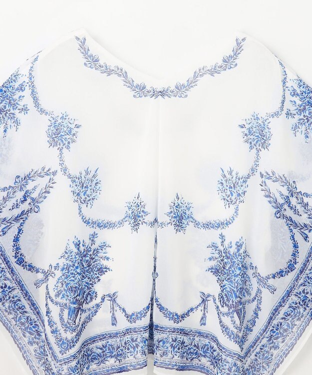 GRACE CONTINENTAL スカーフプリントポンチョトップ キナリ