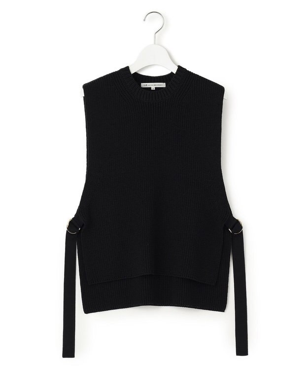 23区 【洗える】コットンポリエステルリリヤーン ニットベスト ネイビー系