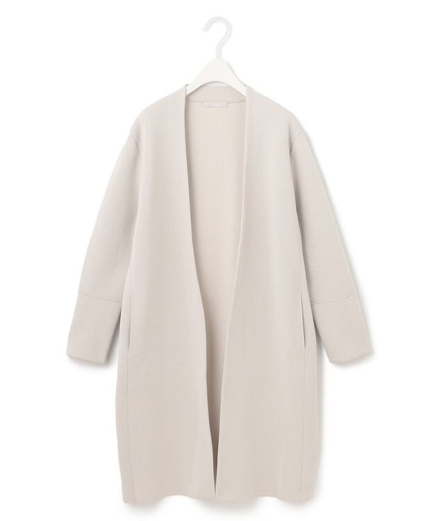 ICB 【洗える】コットンアセテートスムース ロングニットアウター トープ系