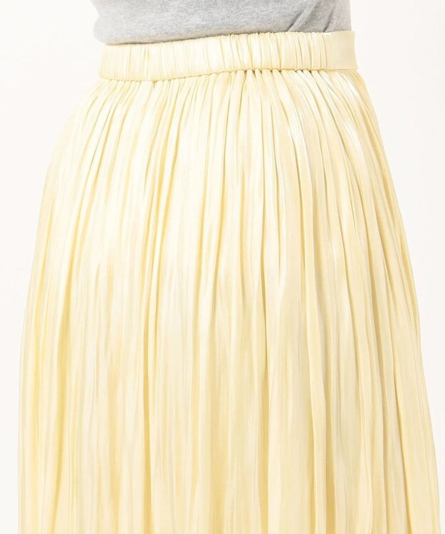 ANY L 【洗える】シャイニーサテン スカート ライトイエロー系