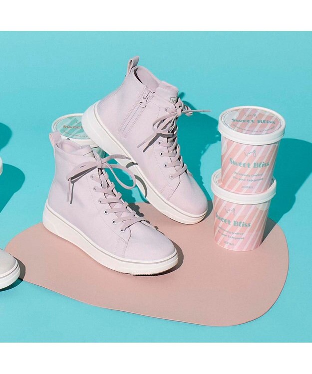 ing <ing>【レイン対応】ハイカット厚底スニーカー ピンク