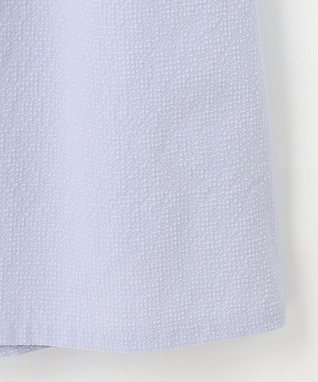 組曲 サッカーストレッチ ボウタイワンピース サックスブルー系