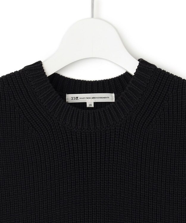 23区 【洗える】コットンポリエステルリリヤーン ニットベスト ネイビー系