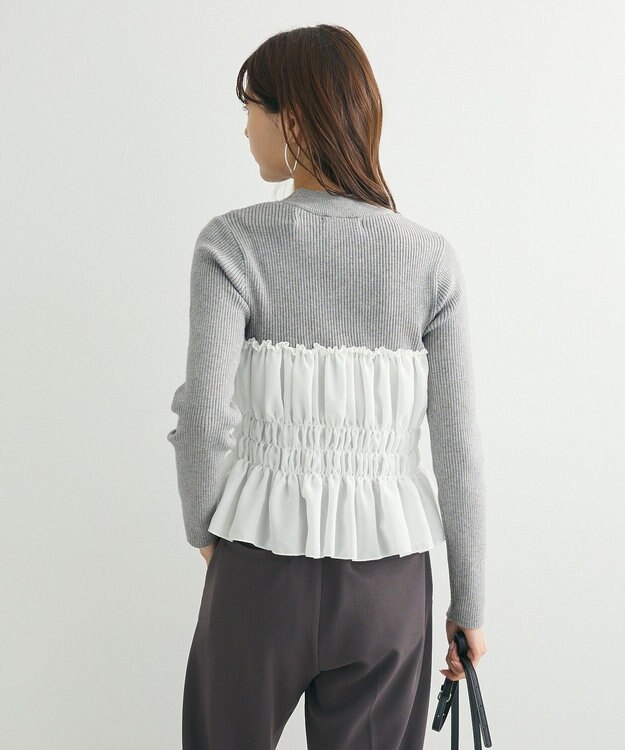 Green Parks ・ｓｗｉｎｇ　ｂｙ　ビスチェレイヤーハイネックニット Gray Mixture