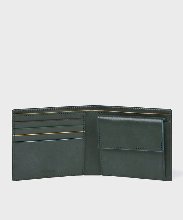 Paul Smith ワックスレザー 2つ折り財布 グリーン