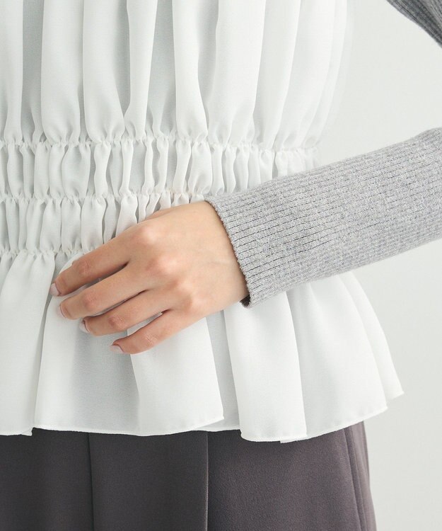 Green Parks ・ｓｗｉｎｇ　ｂｙ　ビスチェレイヤーハイネックニット Gray Mixture