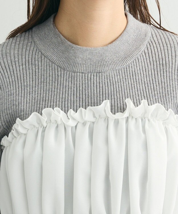 Green Parks ・ｓｗｉｎｇ　ｂｙ　ビスチェレイヤーハイネックニット Gray Mixture