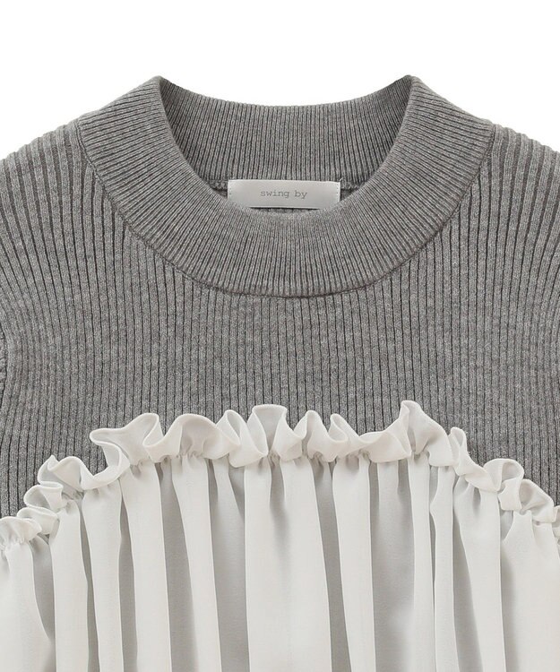 Green Parks ・ｓｗｉｎｇ　ｂｙ　ビスチェレイヤーハイネックニット Gray Mixture