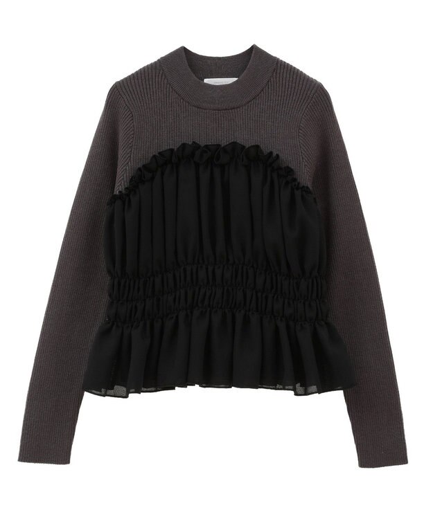 Green Parks ・ｓｗｉｎｇ　ｂｙ　ビスチェレイヤーハイネックニット Charcoal Gray