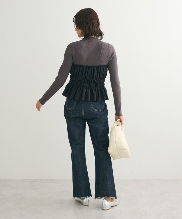 Green Parks ・ｓｗｉｎｇ　ｂｙ　ビスチェレイヤーハイネックニット Charcoal Gray