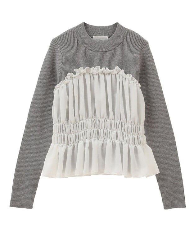 Green Parks ・ｓｗｉｎｇ　ｂｙ　ビスチェレイヤーハイネックニット Gray Mixture