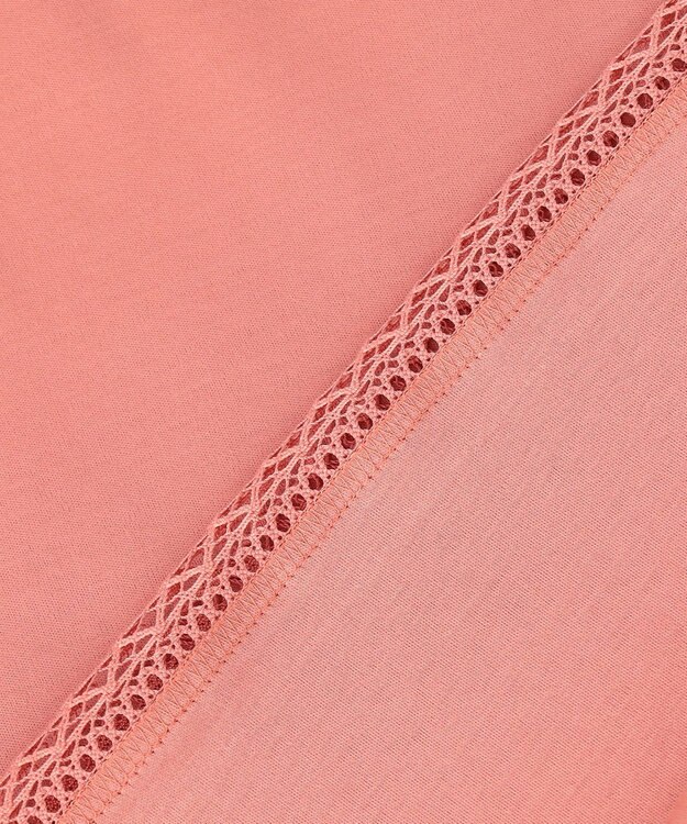 J.PRESS LADIES 【一枚で着映え】コットンスムース レース カットソー サーモン系