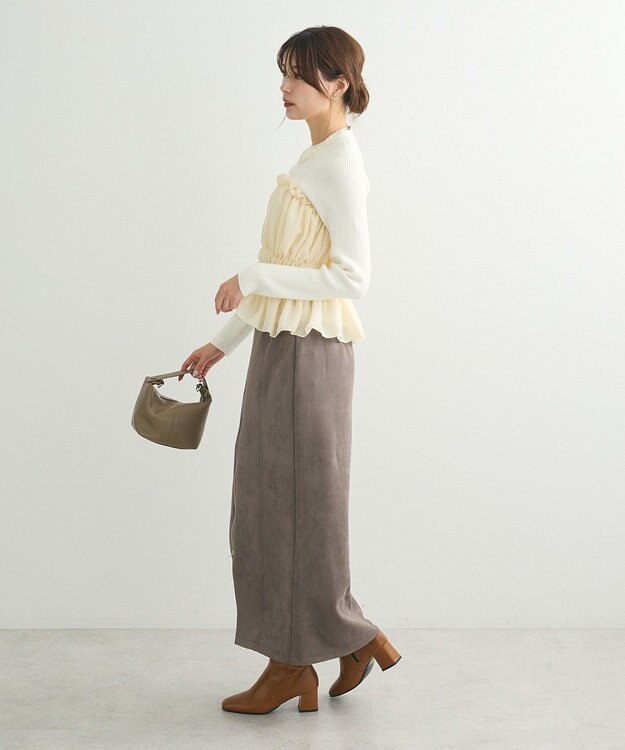 Green Parks ・ｓｗｉｎｇ　ｂｙ　ビスチェレイヤーハイネックニット Off White