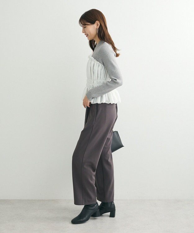 Green Parks ・ｓｗｉｎｇ　ｂｙ　ビスチェレイヤーハイネックニット Gray Mixture