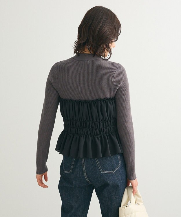 Green Parks ・ｓｗｉｎｇ　ｂｙ　ビスチェレイヤーハイネックニット Charcoal Gray