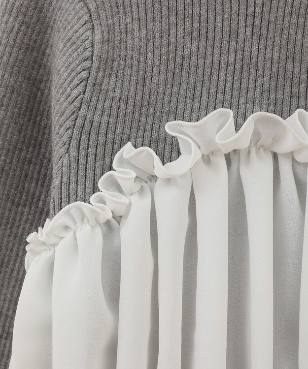 Green Parks ・ｓｗｉｎｇ　ｂｙ　ビスチェレイヤーハイネックニット Gray Mixture