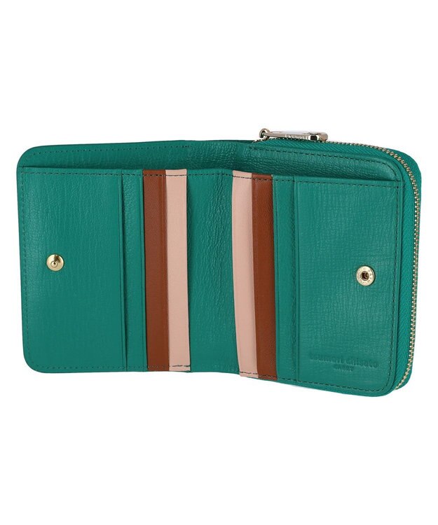 tsumori chisato CARRY ネコおこし ラウンドファスナー2つ折り財布 グリーン