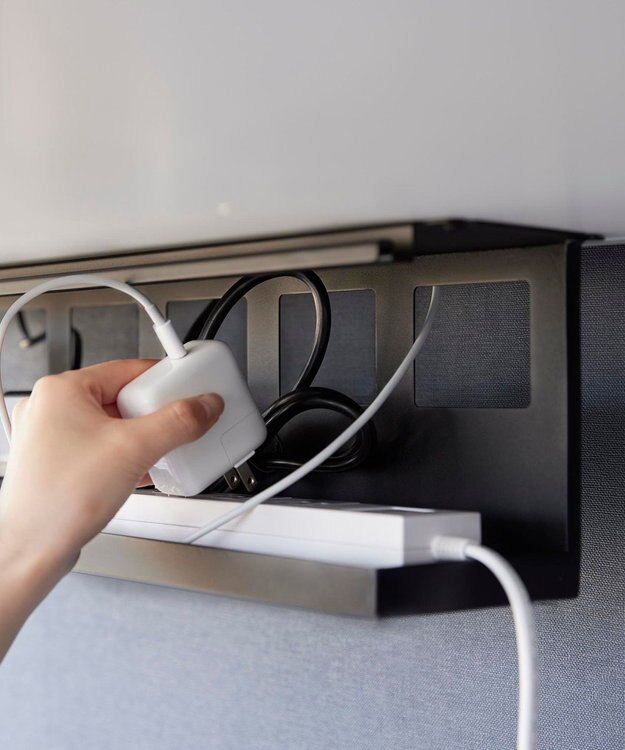 tower デスク下天板ケーブルラック タワー ロング ブラック ブラック