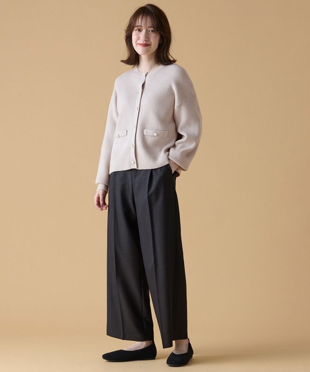 ANY 【手洗い可】パールカーディガン バニラ