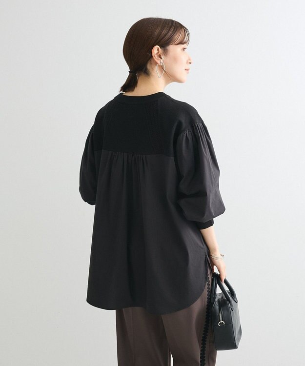 Green Parks ミニケーブルドッキングニットチュニック Black