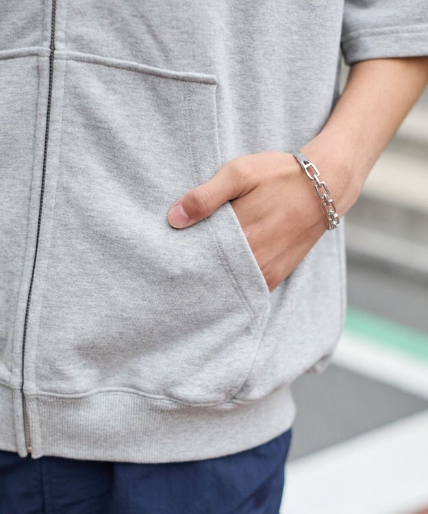 WEGO 【ユニセックス着用ITEM】カレッジロゴジップパーカー（SS） 杢グレー