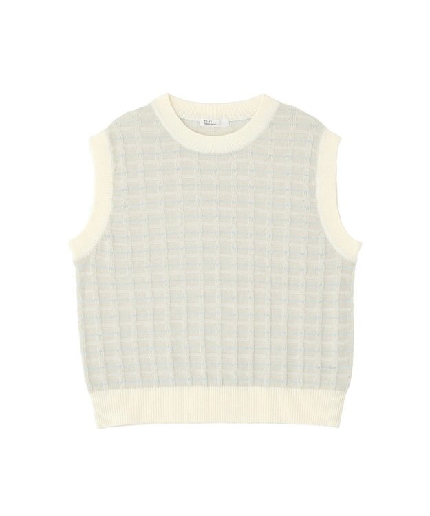 CRAFT STANDARD BOUTIQUE リンクスチェックニットベスト Light Gray