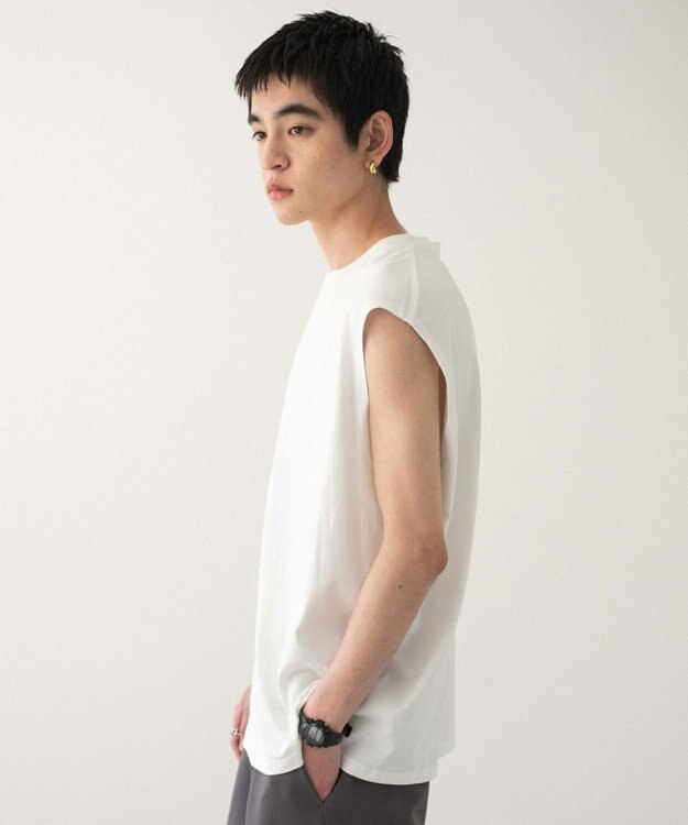 WEGO 【ユニセックス着用ITEM/MLサイズ展開/綿100%】スリーブレスコットンT ホワイト