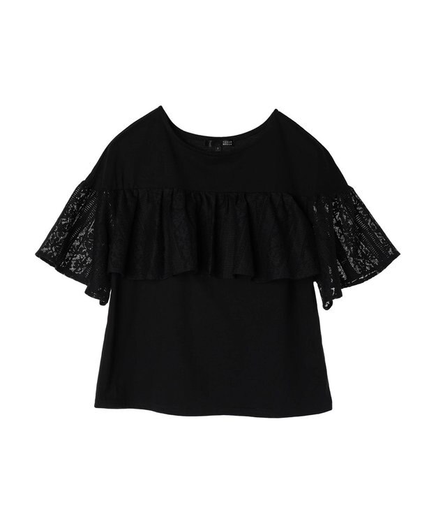 Green Parks ・ＳＵＧＡＲ　ＳＰＯＯＮ　レースフリルプルオーバー Black