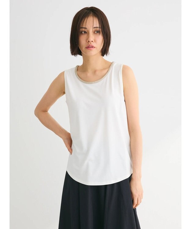 Green Parks ビジューテープタンクトップ Ecru