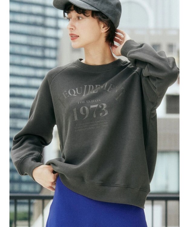 AMERICAN HOLIC ラグランロゴスウェット2 Charcoal Gray