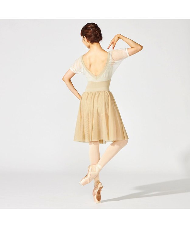 Chacott ドレープスリーブレオタード サンド