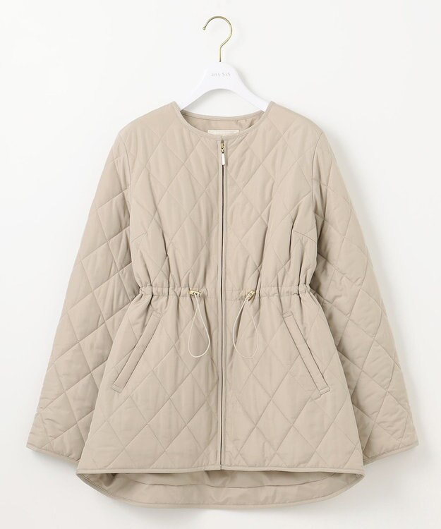 ANY SIS L 【撥水】キルティングジップ アウター ベージュ