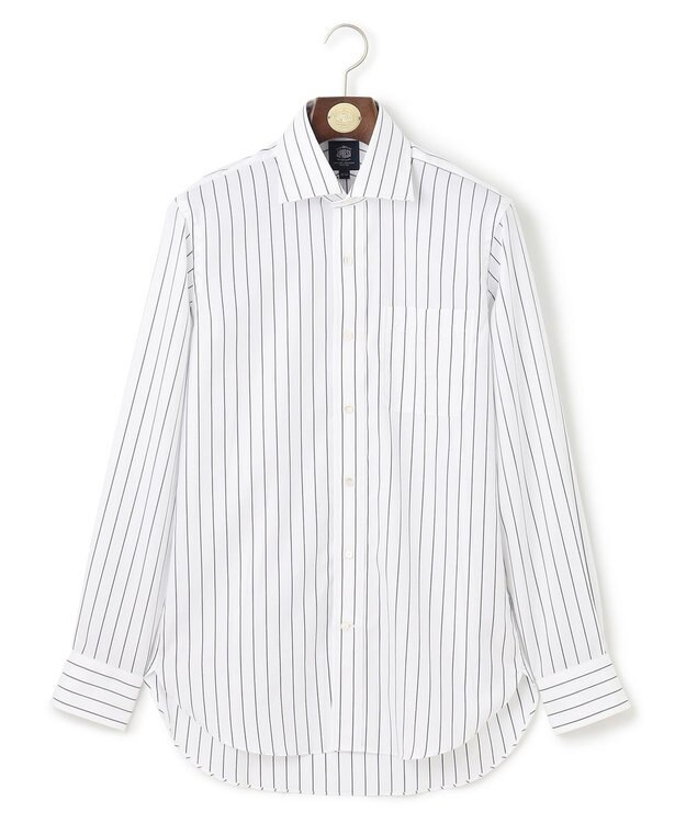 J.PRESS MEN 【WEB・一部店舗限定】【PREMIUM PLEATS / 形態安定】スーピマコットンホールドストライプ シャツ / ワイドカラー ネイビー系2